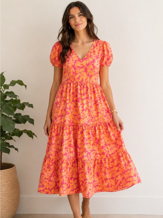 J. Crew Dresses & Skirts - J. Crew Pink and Orange Floral Top